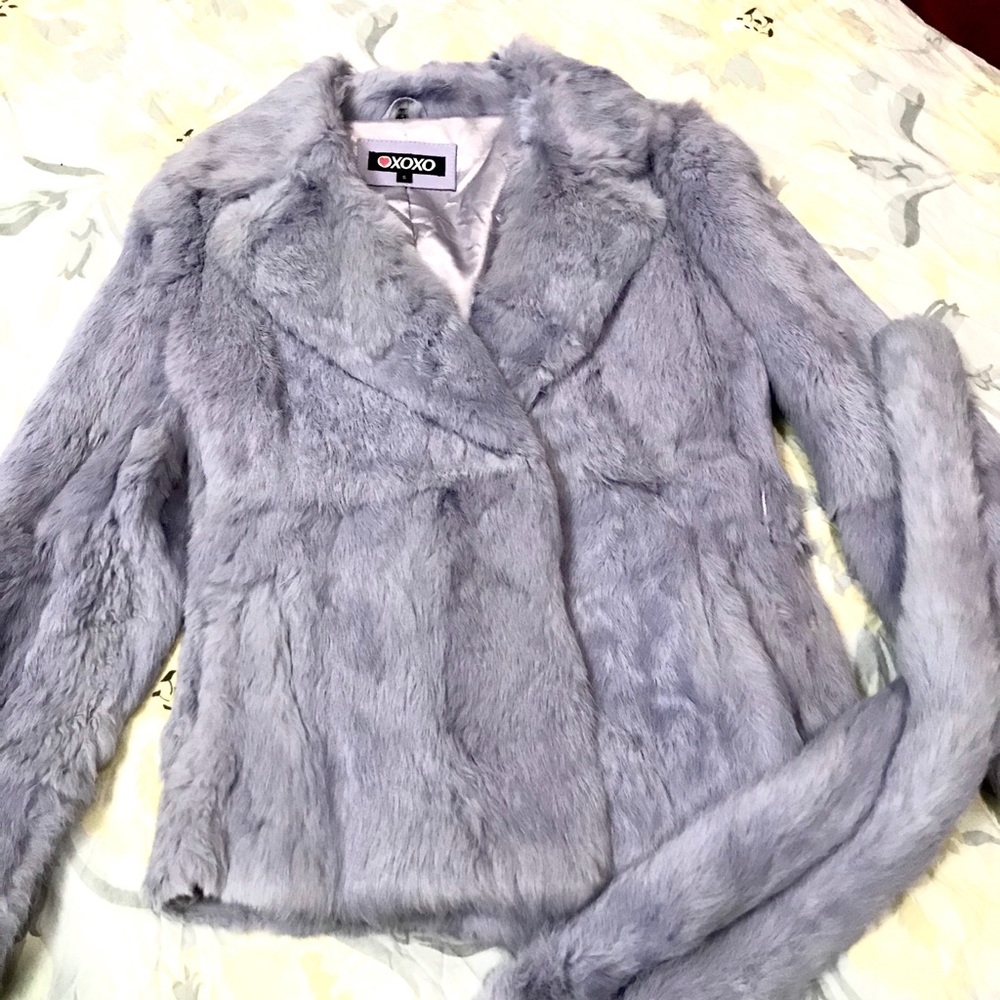 Xoxo genuine rabbit fur jacket, lilac